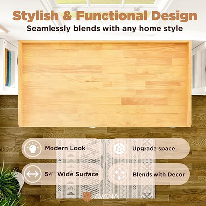 Avana (100% Natural Solid Wood Washer Dryer Countertop – Oak Pine Laundry - Image 5