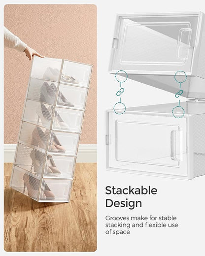 SONGMICS Shoe Boxes, Stackable Clear Plastic Boxes - Image 3