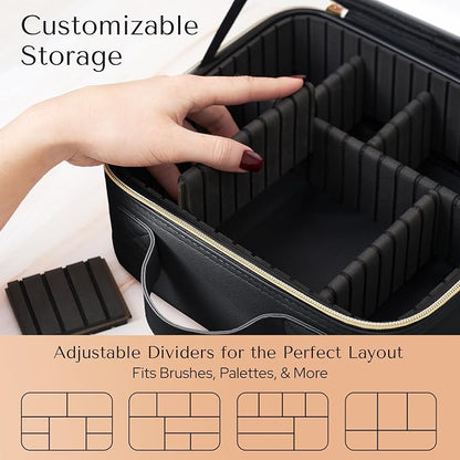 Makeup Bag with LED Mirror – Travel Cosmetic Organizer with Lighted Mirror - Image 3