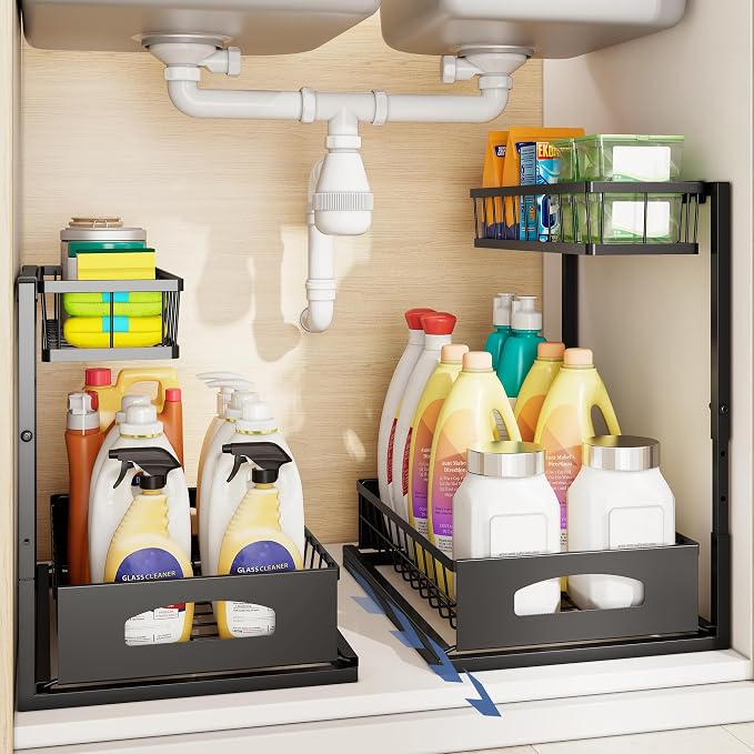 Under Sink Organizer and Storage, Height Adjustable Cabinet Organizer - Image 5