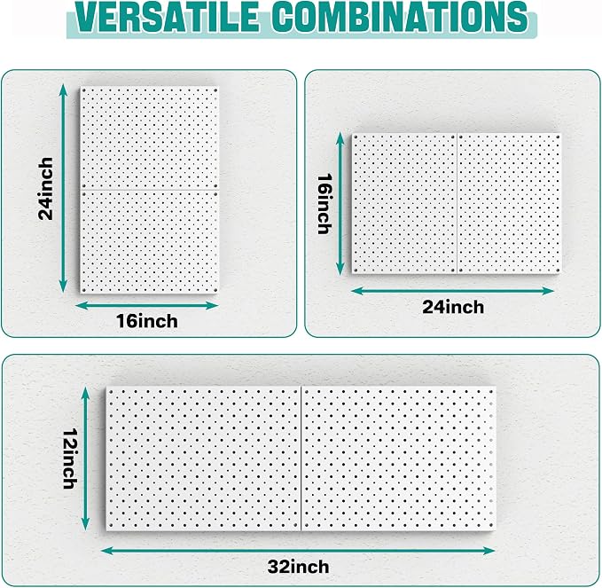 EVERHANGER Metal Pegboard Panels, Heavy Duty Pegboard Wall Organizer, Garage - Image 3