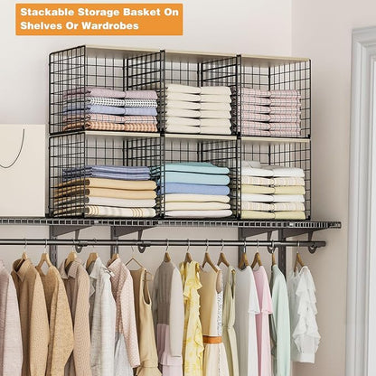 4-Tier Stackable Closet Organizers and Storage Basket, Shelves - Image 5