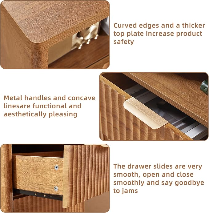 LEYAOYAO Fluted Nightstand - Image 8