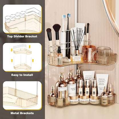 2-Tier Corner Bathroom Counter Organizer - Image 6