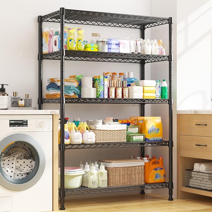 REIBII Storage Shelves, 5-Tire Wire Shelving Load 1000LBS Metal Shelves - Image 7