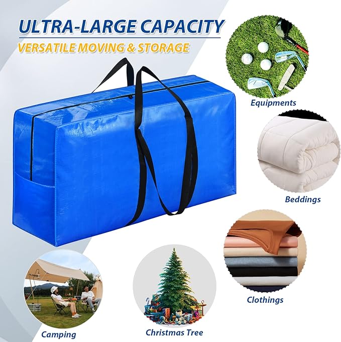 155 Gallon Extra Large Storage Bags, Zippered Outdoor Cushion Furniture Storage - Image 5
