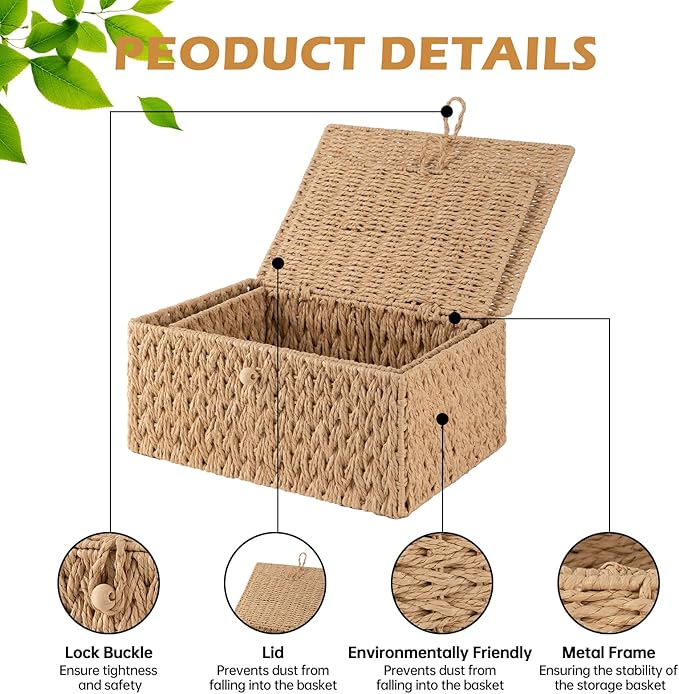 OIAHOMY Wicker Storage Basket - Image 4
