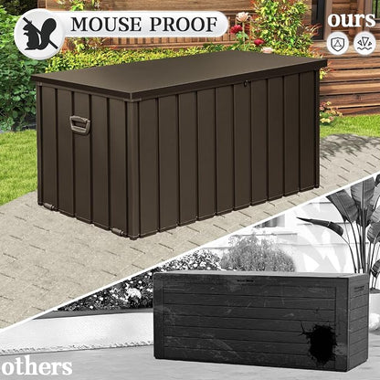 Domi 200 Gallon Metal Deck Box Waterproof, Outdoor Storage Box - Image 3