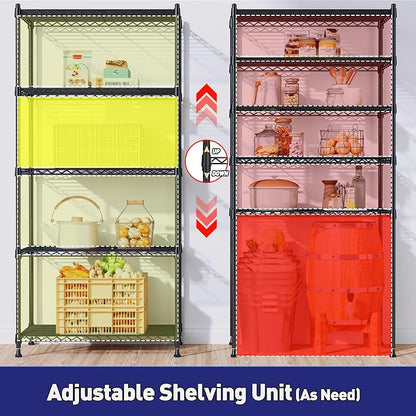 Storage Shelves Adjustable Metal Shelving Unit 5 Tier Wire Shelving, 1010LBS - Image 7