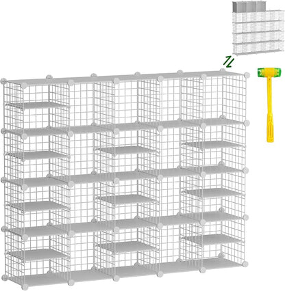 Wire Cube Storage Organizer, 20 Cubes Converted into 23 Cubes, Sturdy Metal by Kiivoena