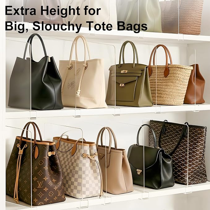 Shelf Dividers Purse Organizer for Closet: 11-inch Tall Acrylic Sweater - Image 4