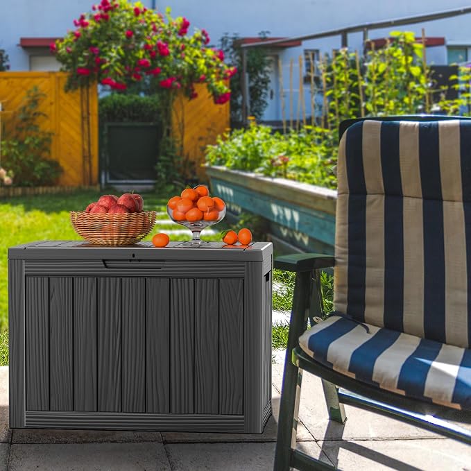 45 Gallon Deck Box, Resin Outdoor Storage Box - Image 4