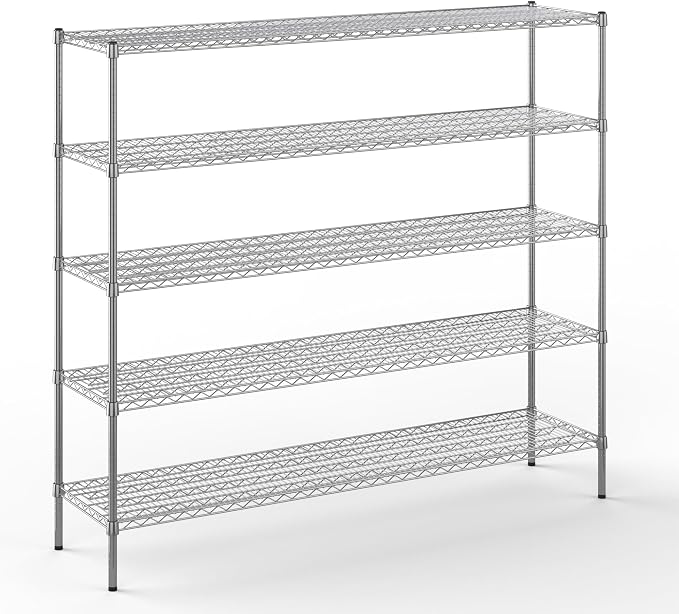 18" Deep x 72" Wide x 64" Height Wire Shelving Kit | 5-Tier | NSF Commercial by Regal+Altair
