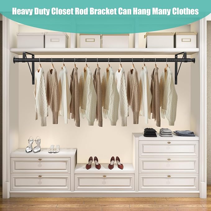 1.3 Inches Closet Rod, 17 to 87 Inch Clothes Rods Heavy Duty Closet Pole - Image 6