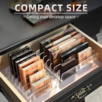 2 Pack Acrylic Makeup Eyeshadow Palette Organizer, 7-Slot Display Case - Image 6