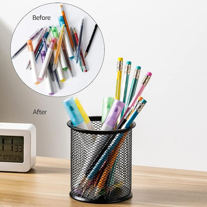 Amazon Basics Wire Mesh Pen Cup, Office Caddy Storage, ‎3.7" x 3.3" - Image 7