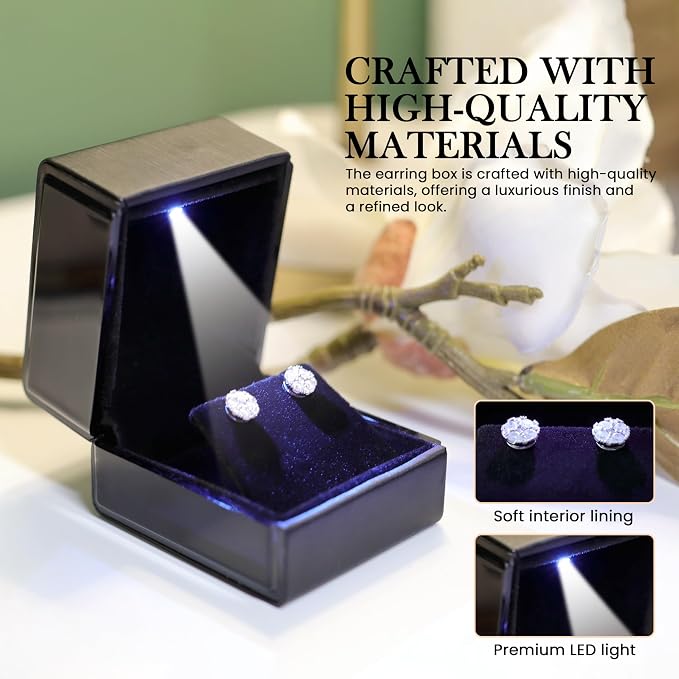 Novel Box Square Shaped Black Earring Box - Image 5