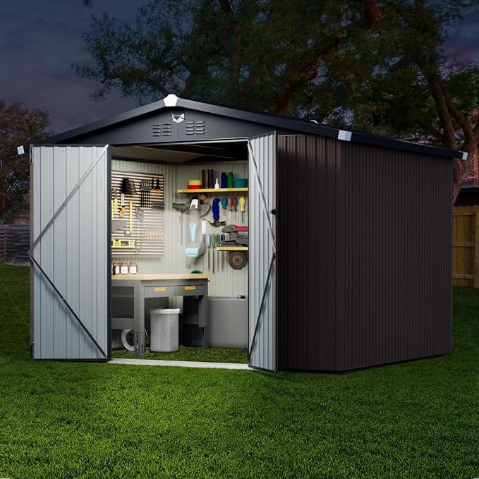 Metal Storage Shed, 10x8 Outdoor Storage Building, Large Backyard Sheds - Image 9