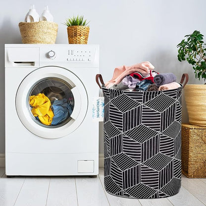 LANGYASHAN Laundry Basket Canvas Fabric Collapsible Organizer Basket - Image 5