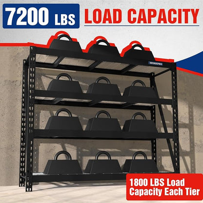 WORKPRO Garage Shelving, 7200 LBS Load, Heavy Duty Metal Shelving - Image 4