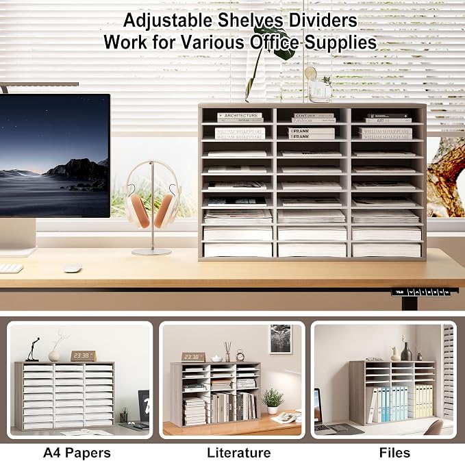 Literature Organizer 27 Slots Wooden Mailboxes - Image 3