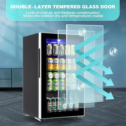 WANAI Mini Fridge Cooler 120 Can Beverage Refrigerator - Image 4