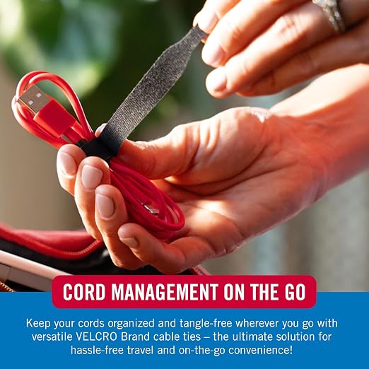 Velcro Brand Reusable Cable Ties – Mens Stocking Stuffers 2025, 100 Pack 6 Inch - Image 4
