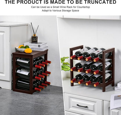 VASMIA Wine Rack Free Standing Floor, 6-Tier Display Wine Storage Shelves - Image 6