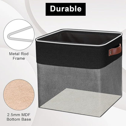 Collapsible Fabric Storage Cubes 11x11 Cube Storage Bins, 4 Pack Closet Baskets - Image 4