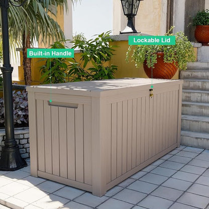 180 Gallon Large Deck Box, Resin Outdoor Storage Box - Image 4
