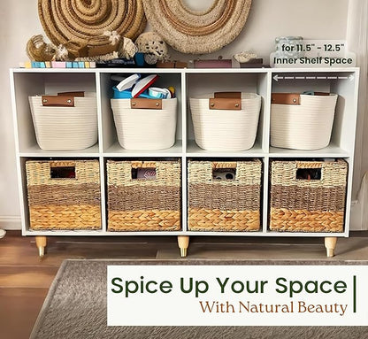 11 Inch Cube Storage Bins, Wicker Storage Baskets - Image 3
