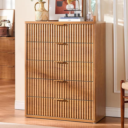 LEYAOYAO Fluted 5 Drawers Dresser - Image 3