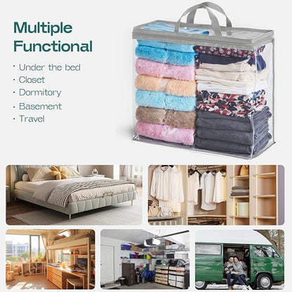 10 Pack Clear Storage Bags for Clothes, 22L Blanket Storage Bags, Under Bed - Image 9