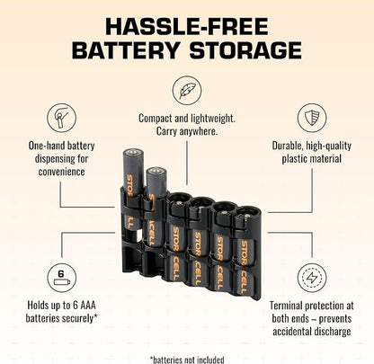 AAA Battery Storage Caddy by Storacell, Holds 6 Batteries - Image 4