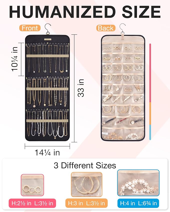 BAGSMART Hanging Jewelry Organizer Storage Roll - Image 5