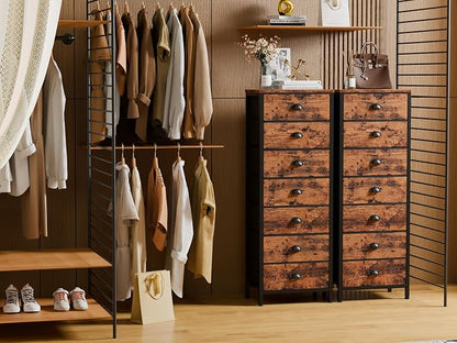 Furnulem Bedroom Dresser with 7 Drawers, Tall Industrial Fabric Chest of Drawers - Image 2