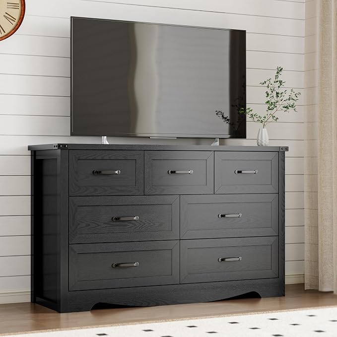 7-Drawer Dresser for Bedroom, Modern Wooden Chest of Drawers - Image 7