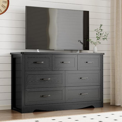 7-Drawer Dresser for Bedroom, Modern Wooden Chest of Drawers - Image 7
