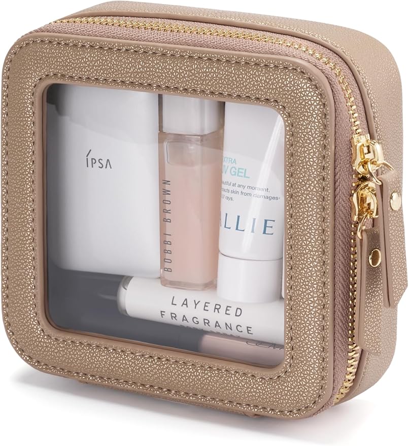 Popvibe Clear Makeup Bag Travel Cosmetic Case Transparent Toiletry Bag by POPVIBE