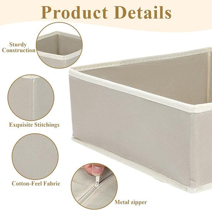 SHENLIU 12 Pack Foldable Cloth Storage Box, Drawer Organizer Clothes, Underwear - Image 4