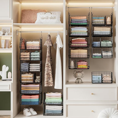 6 Tier Extra Large Hanging Storage Organizer, Hanging Closet Shelves - Image 5