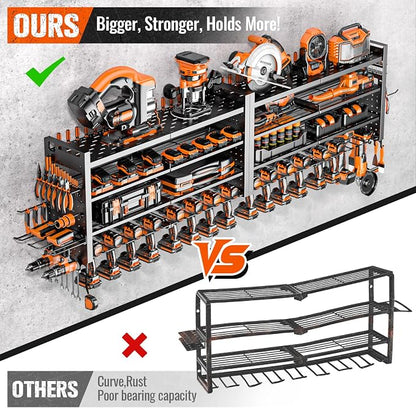 66" W Super Large Power Tool Organizer Wall Mount, Heavy Duty Cordless Tool - Image 7