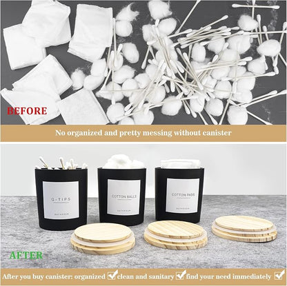 3PCS Modern 13.53oz Black Bathroom Canisters - Image 6