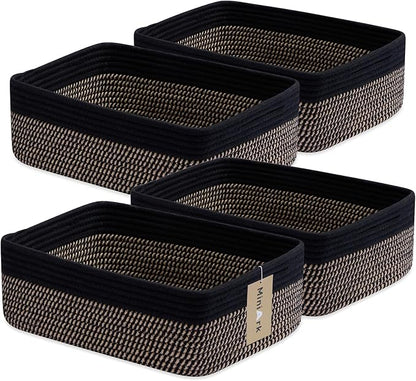 Large Shallow Organizing Baskets 15x11x5.1 Inches by MiniArkStorageBasketsHome