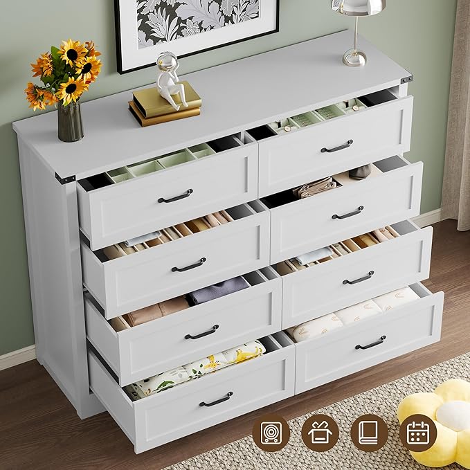 8-Drawer Dresser for Bedroom, Modern Wooden Chest of Drawers - Image 5