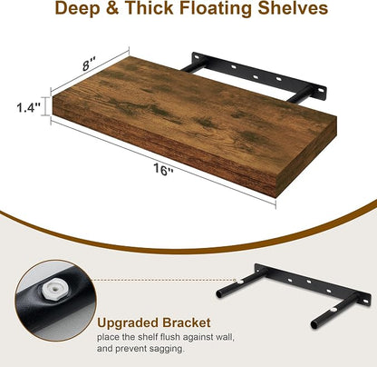 Fun Memories Floating Shelves for Wall, 8 Inch Deep Floating Wall Shelf - Image 3