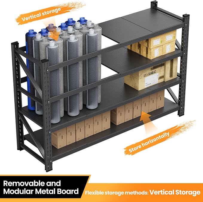 40”W Metal Storage Shelves, 20” Deep Heavy Duty Garage Shelving Units, 4 Tier - Image 5