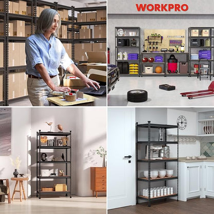 WORKPRO 5-Tier Metal Storage Shelving Unit, 36”W x 18”D x 72”H, Adjustable - Image 7