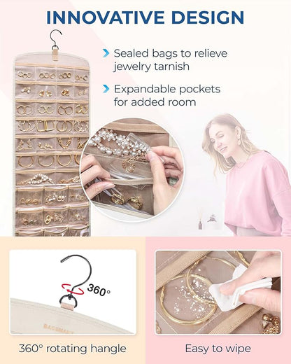 BAGSMART Hanging Jewelry Organizer, Necklace Holder Anti-tangle Earrings Rings - Image 4