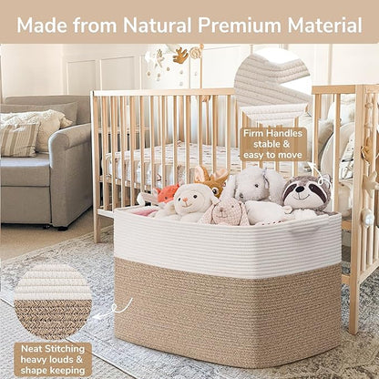 Goodpick Large Woven Blanket Basket 105L, Dirty Clothes, Extra Large Rectangle - Image 6
